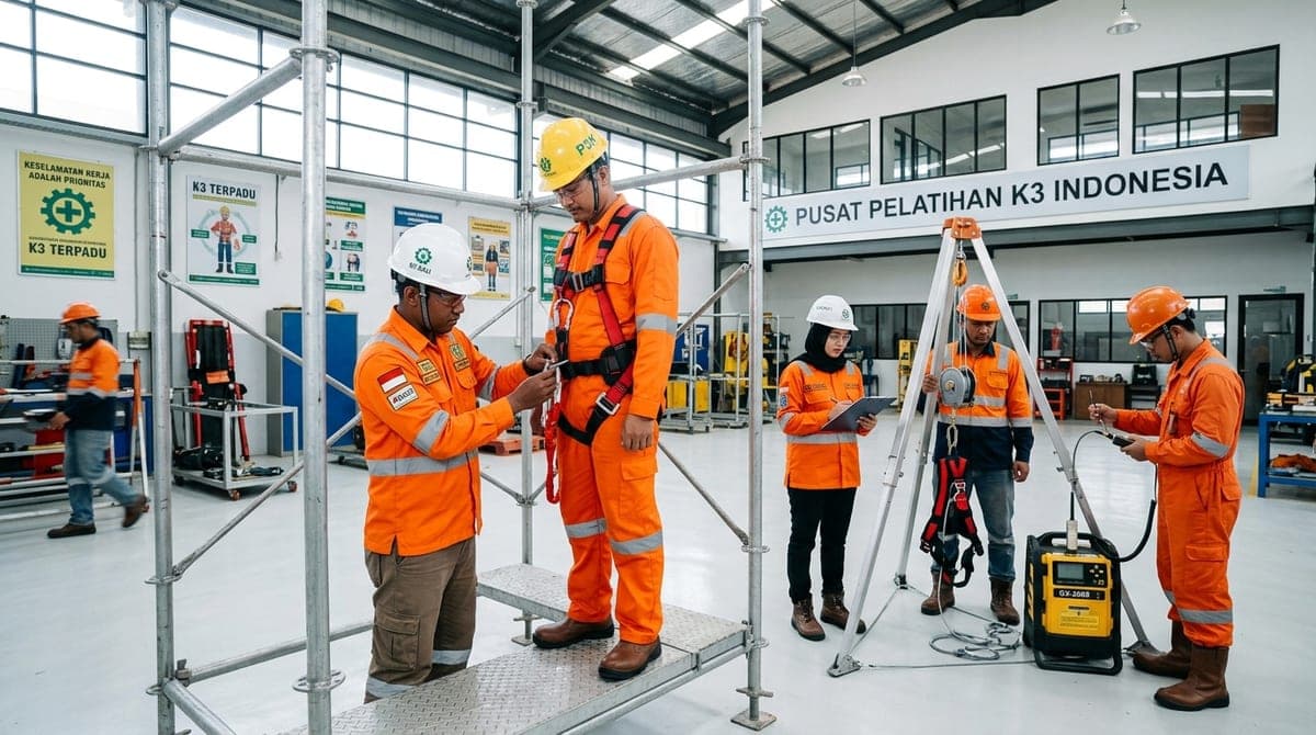 Rig Praktik Uji Scaffolding dan Confined Space Pelatihan K3